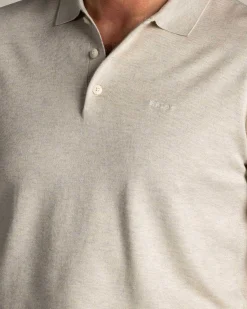 Ecru gebreide polo