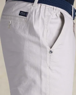 Ecru katoenen chino short met stretch