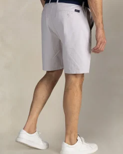 Ecru katoenen chino short met stretch