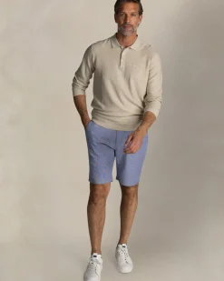 Ecru katoenen rugbypolo