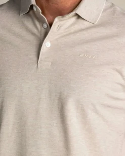 Ecru katoenen stretch polo