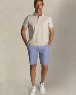 Ecru katoenen stretch polo