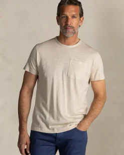Ecru T-shirt met borstzakje