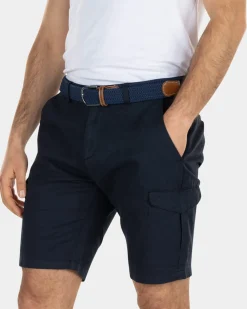 Effen cargo shorts met linnen - High Summer Navy