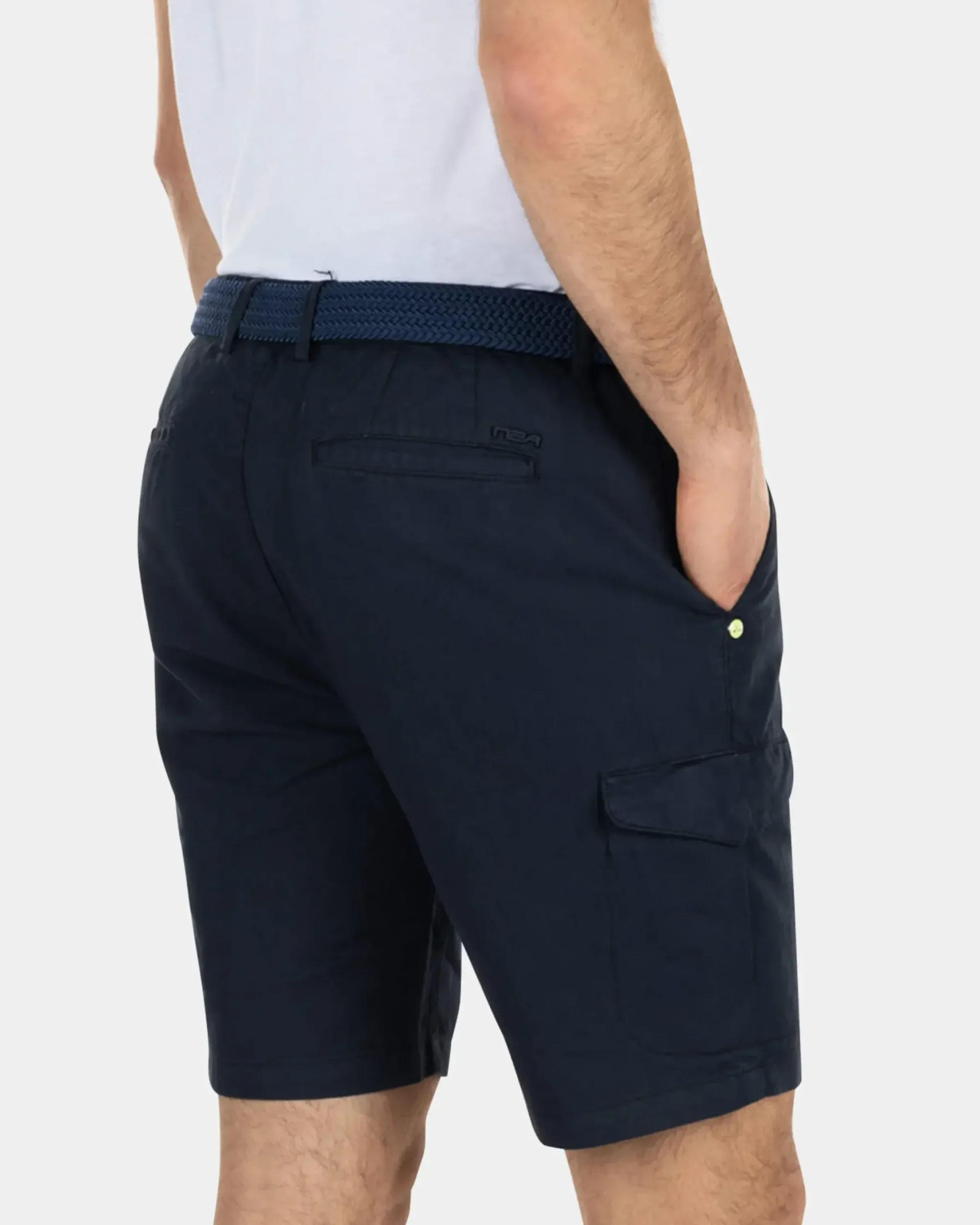 Effen cargo shorts met linnen - High Summer Navy