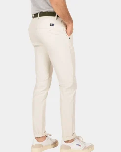 Effen chino met stretch - Cream