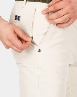 Effen chino met stretch - Cream