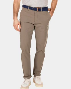 Effen chino met stretch - Misty Army