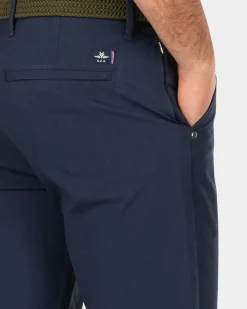 Effen chino met stretch - Traditional Navy