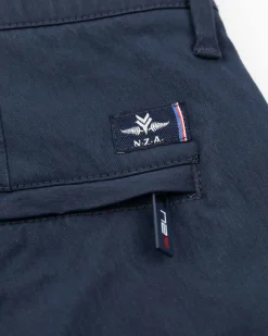 Effen chino met stretch - Traditional Navy