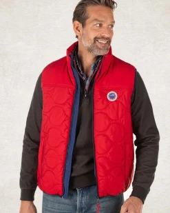 Effen gewatteerde bodywarmer - Carmine red