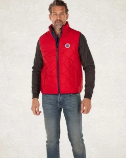 Effen gewatteerde bodywarmer - Carmine red