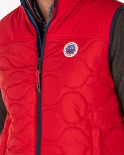 Effen gewatteerde bodywarmer - Carmine red