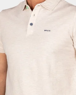 Effen katoenen beige polo