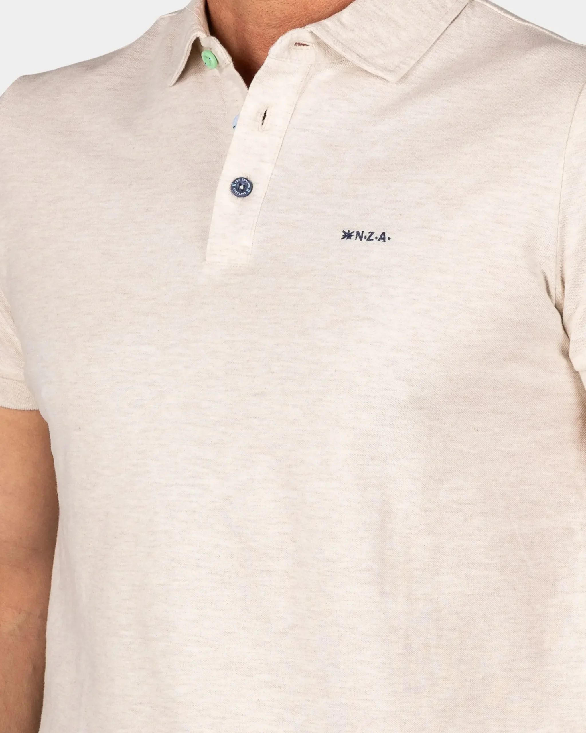 Effen katoenen beige polo