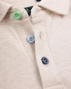 Effen katoenen beige polo