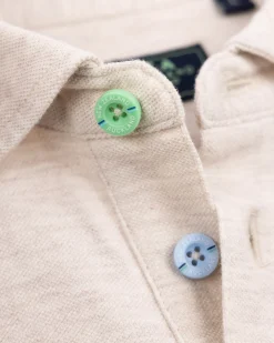 Effen katoenen beige polo