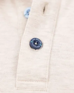 Effen katoenen beige polo