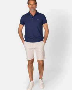 Effen katoenen blauwe polo