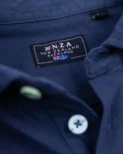 Effen katoenen blauwe polo