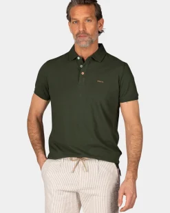 Effen katoenen donkergroene polo