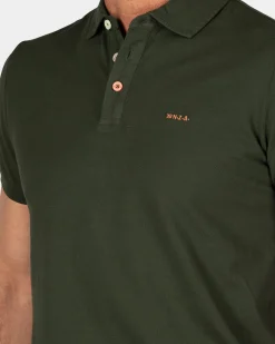 Effen katoenen donkergroene polo