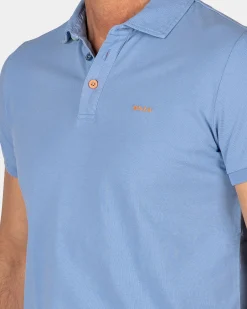 Effen katoenen felblauwe polo
