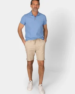 Effen katoenen felblauwe polo