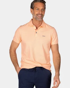 Effen katoenen lichtoranje polo