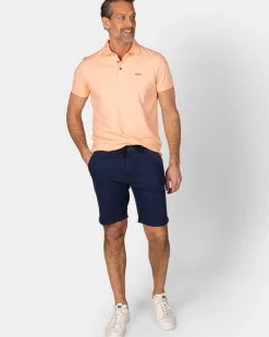 Effen katoenen lichtoranje polo
