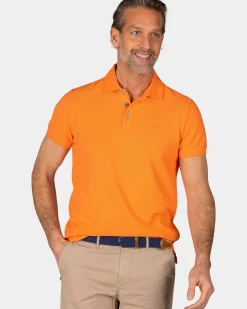Effen katoenen oranje polo