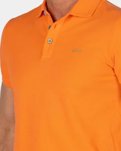 Effen katoenen oranje polo