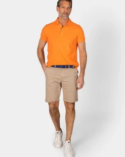 Effen katoenen oranje polo
