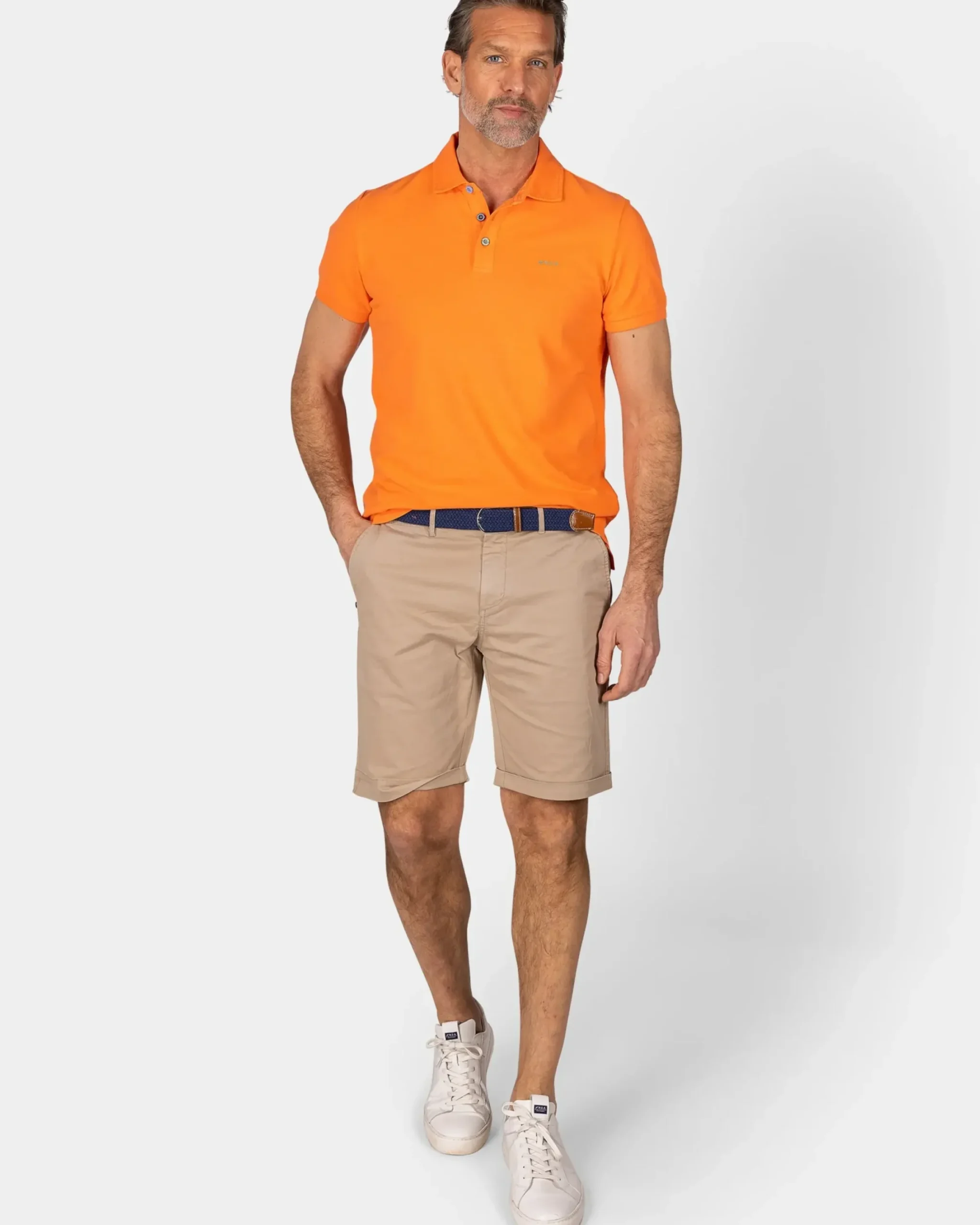 Effen katoenen oranje polo
