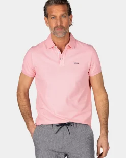 Effen katoenen pastelroze polo