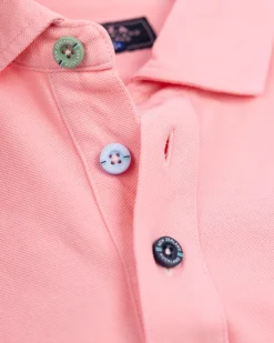 Effen katoenen pastelroze polo