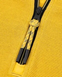 Effen katoenen sweater met halve rits stoke yellow