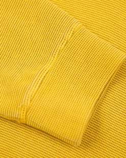 Effen katoenen sweater met halve rits stoke yellow