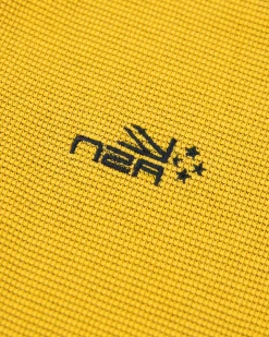 Effen katoenen sweater met halve rits stoke yellow