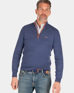 Effen katoenen trui - Dusk Navy
