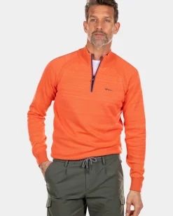 Effen katoenen trui - Golden Orange