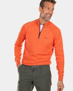 Effen katoenen trui - Golden Orange