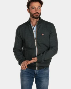 Effen katoenen vest - Dark Pine