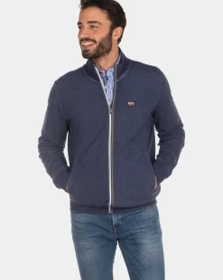 Effen katoenen vest - Key Navy