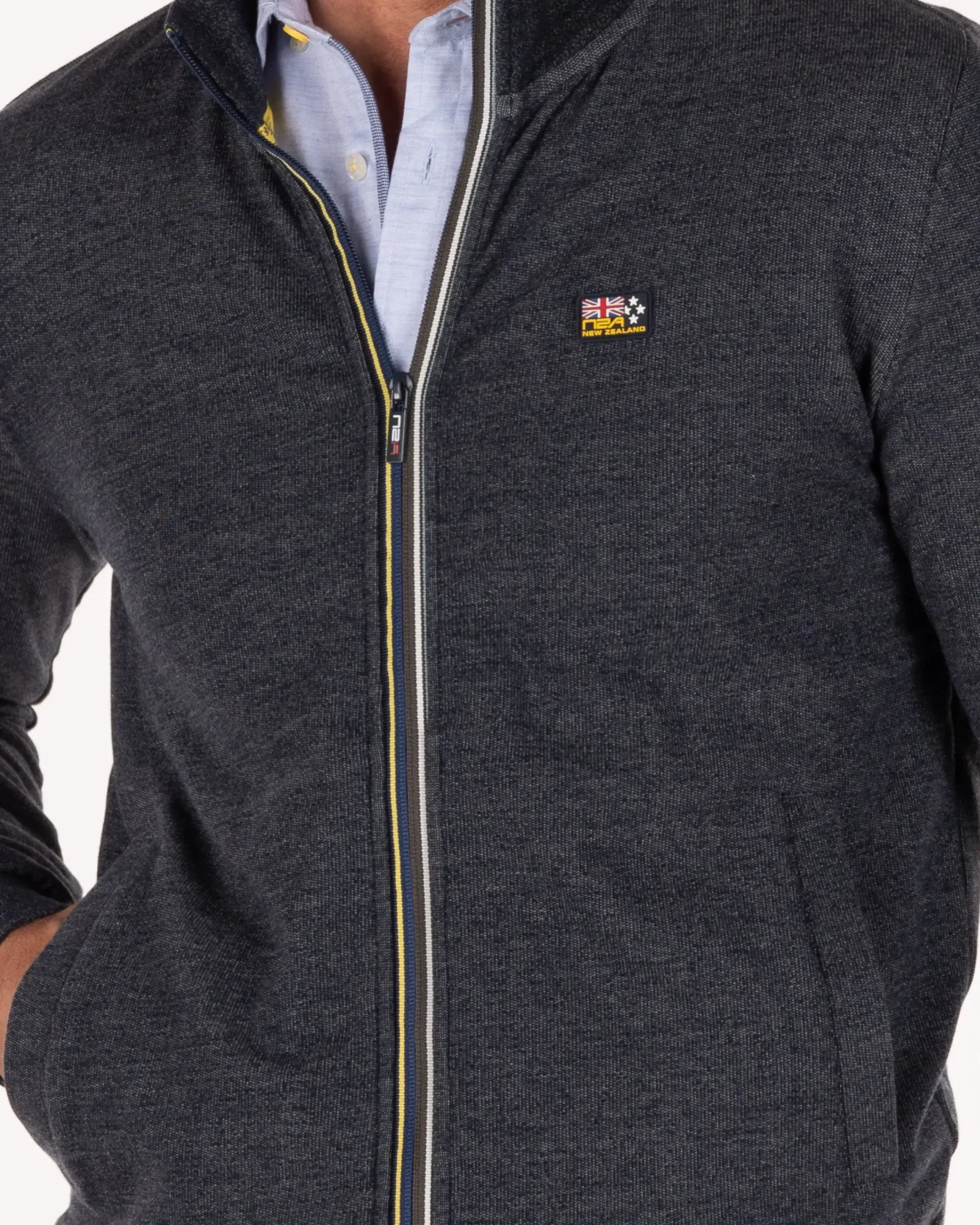 Effen katoenen vest met stretch Blauw