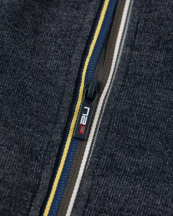 Effen katoenen vest met stretch Blauw