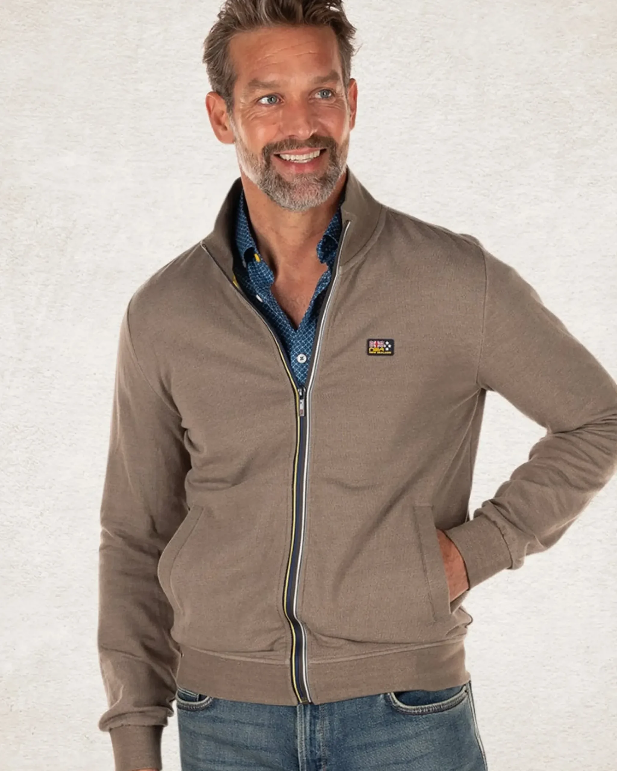 Effen katoenen vest met stretch groen