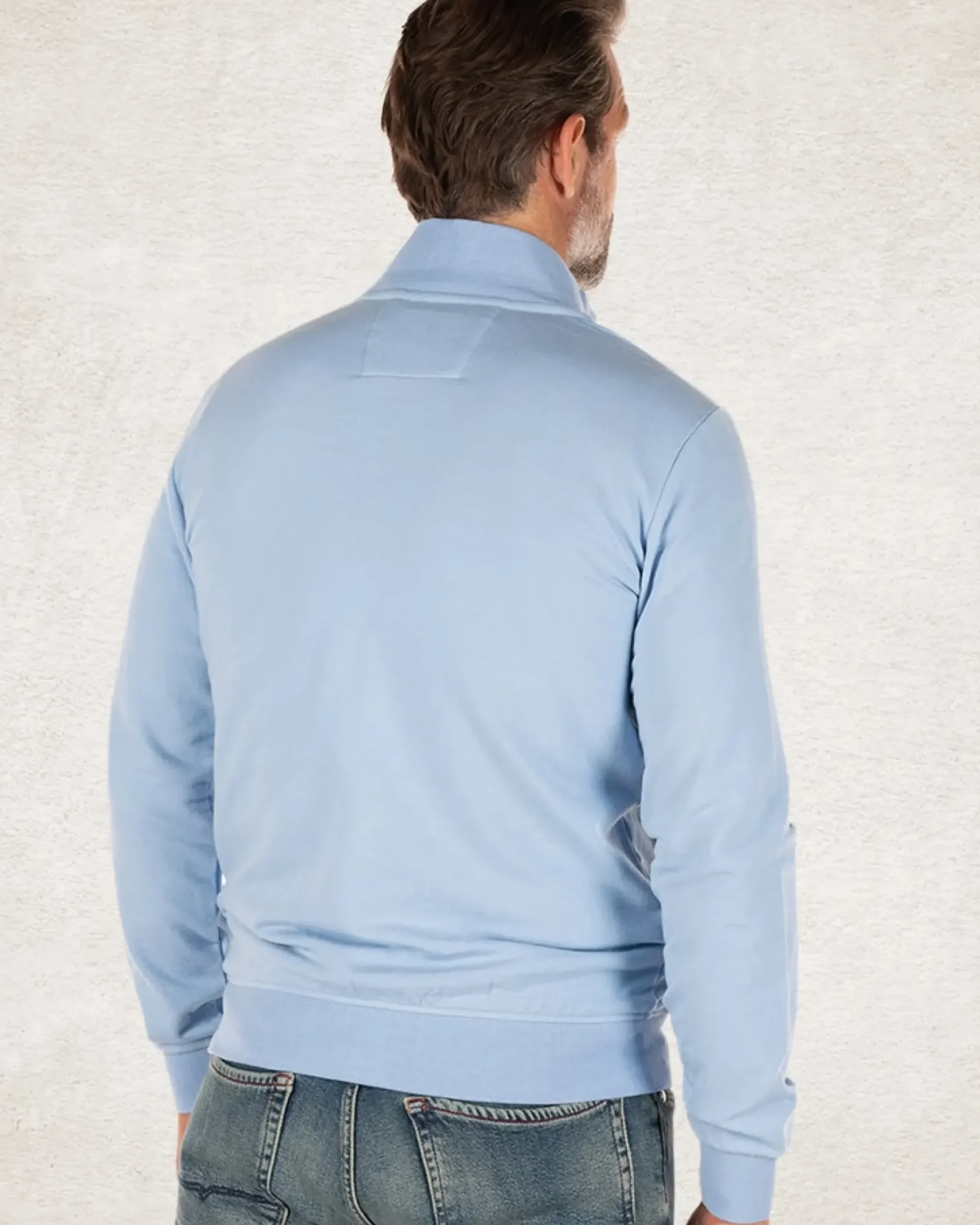 Effen katoenen vest met stretch Pale Blue
