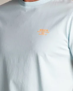 Effen lichtblauw katoenen t-shirt met ronde hals