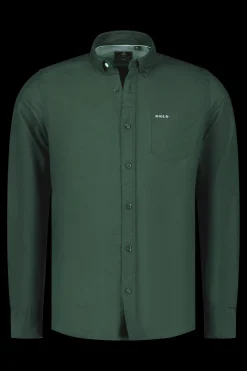 Effen linnen overhemd - Chalk Green
